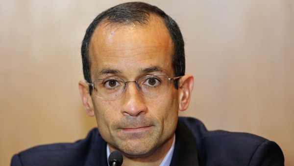 (FILE) Brazil's construction giant Odebrecht president Marcelo Odebrecht gestures during a hearing of the parliamentary committee of the Petrobras investigation in the Federal Justice court, in Curitiba, on September 1, 2015. Brazilian construction tycoon Marcelo Odebrecht was sentenced on March 8, 2016 to 19 years in prison for corruption and money laundering in the giant Petrobras embezzlement scandal shaking Latin America's biggest country. Odebrecht, already been behind bars nearly nine months, was CEO until December of the global construction company Odebrecht, which has been unmasked as one of the main players in a bribes-and-embezzlement scheme that cost state oil company Petrobras at least $2 billion. AFP PHOTO / HEULER ANDREY / AFP / Heuler Andrey