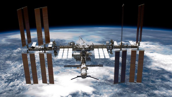 International Space Station (ISS) is seen from NASA space shuttle Endeavour