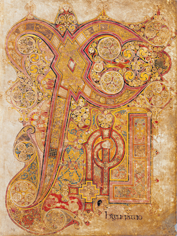 Folio34r: Face of Christ at the top.