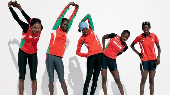 The Sudan female running team At the Arab Games