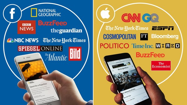 Some of the media organisations which have struck deals with Facebook and Apple to provide digital news in new formats