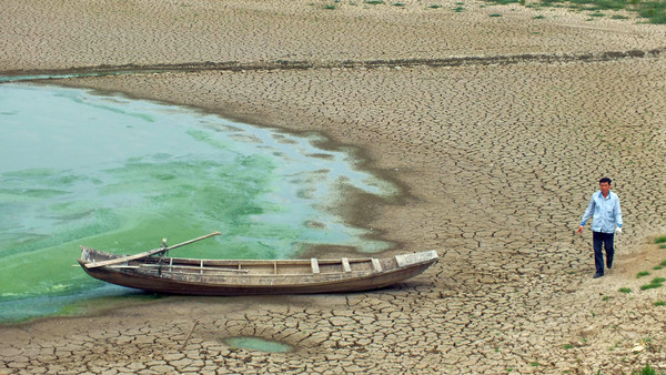 A serious drought hit Hubei over half a million people suffer from shortage of water in Yichang, Hubei, China