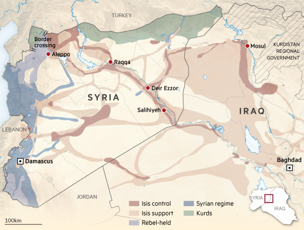 Isis syria border crossing map