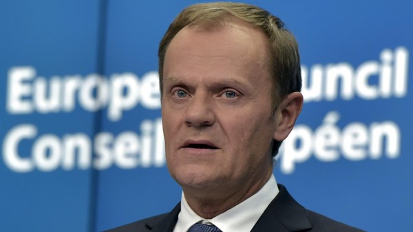 European Council President Tusk addresses a joint news conference following a European Union leaders summit in Brussels...European Council President Donald Tusk addresses a joint news conference following a European Union leaders summit in Brussels, March 19, 2015. REUTERS/Eric Vidal