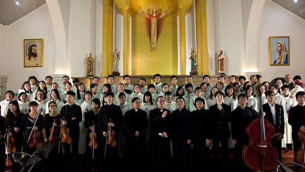 Chinese Catholics in a Christmas concert at the St Peter's Catholic church in Shanghai